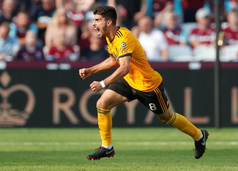 Centre midfield: Ruben Neves (Wolverhampton Wanderers) – The Portuguese was excellent even before he won the ball in the move that led to Adama Traore’s late winner at West Ham United. Reuters