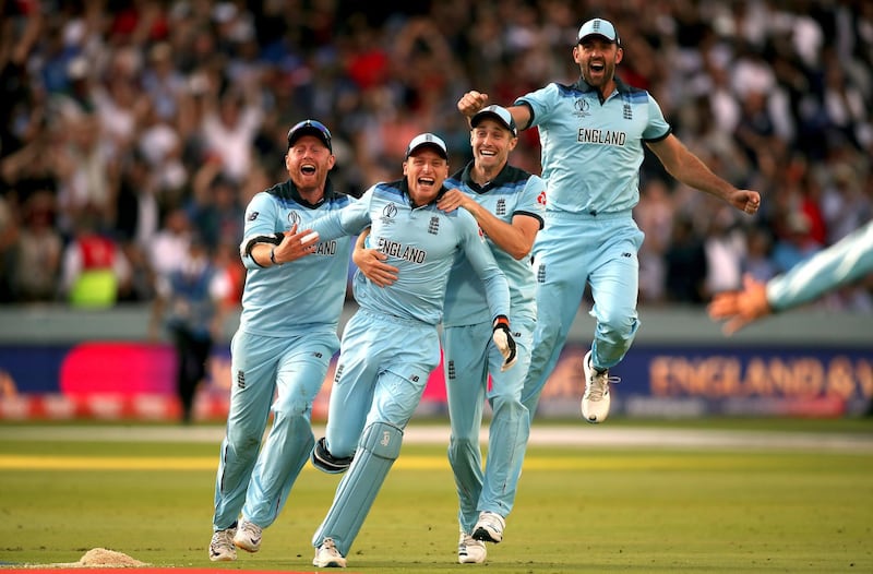 England celebrate victory. PA