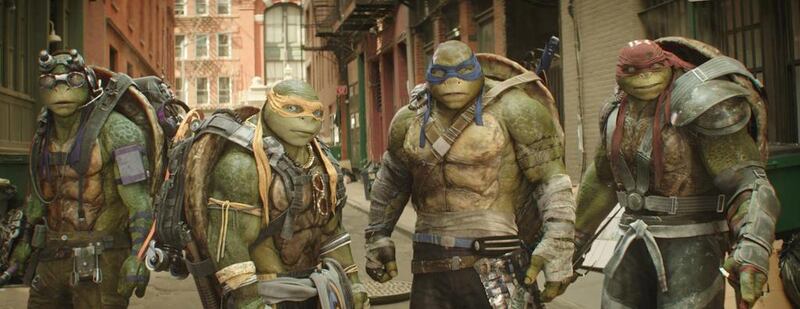 Leonardo and Raphael in a scene from Teenage Mutant Ninja Turtles: Out of the Shadows. Lula Carvalho / Paramount Pictures via AP