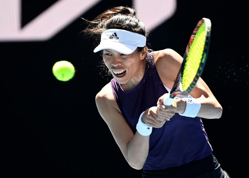 Su-Wei Hsieh hits a backhand during her third round match against Sara Errani. Reuters