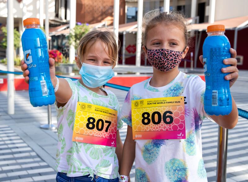 Young runners at the event. Bolt is a brand ambassador for sports drink Gatorade