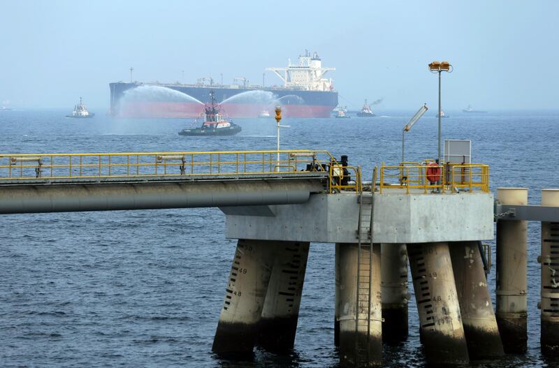 In this Sept. 21, 2016 file photo, an oil tanker approaches to the new Jetty during the launch of the new $650 million oil facility in Fujairah. AP