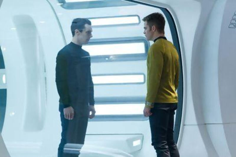 Benedict Cumberbatch, left, and Chris Pine is Kirk in Star Trek into Darkness. Courtesy Paramount Pictures / Skydance Productions