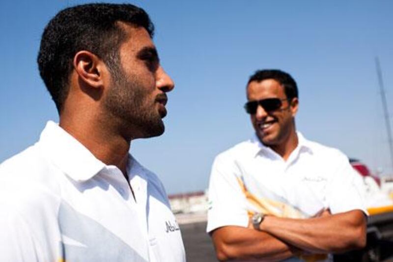 The return of Ahmed Al Hameli, left, has lifted spirit of teammate Thani Al Qamzi, right and the rest of Team Abu Dhabi ahead of the Grand Prix of Brazil.