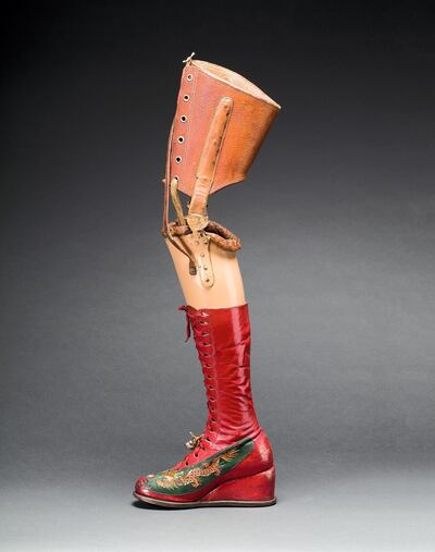 Kahlo fitted her prosthetic leg with a red leather boot. Museo Frida Kahlo