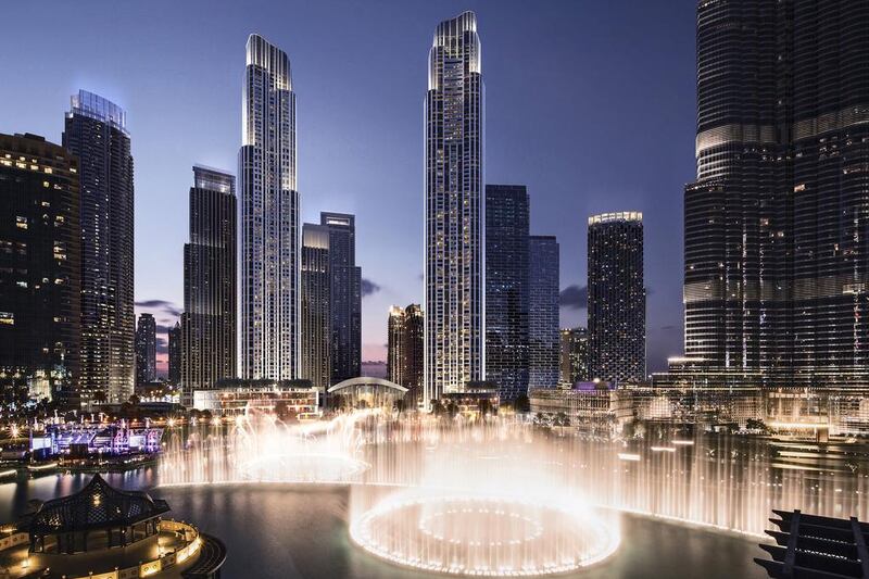 A view of Il Primo from the Dubai Fountain. Courtesy Emaar

