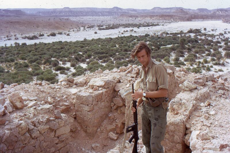 Ranulph Fiennes searching for the lost city of Ubar, called the Atlantis of the Sands by Lawrence of Arabia, in remote southern Oman. Photo: Supplied