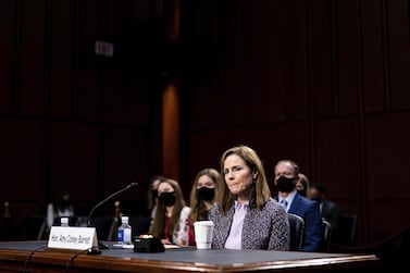Amy Coney Barrett is all but certain to serve on the US Supreme Court bench. AP Photo