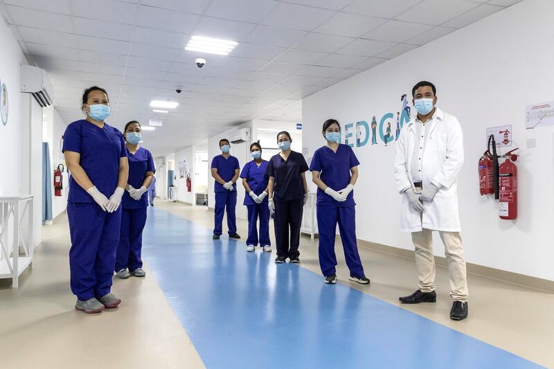 ABU DHABI, UNITED ARAB EMIRATES. 13 MAY 2020. Look at one of the Sheikh Mohammed Bin Zayed Al Nahyan Field Hospital openened in Al Wathba. (Photo: Antonie Robertson/The National) Journalist: Haneen Dajanai. Section: National.