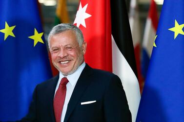 King Abdullah of Jordan praised Nato's role in supporting Jordan's troops. EPA