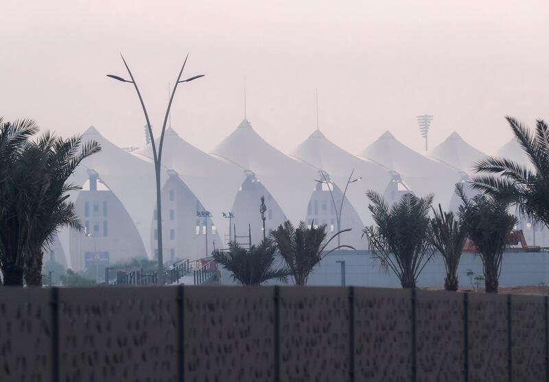 Abu Dhabi, United Arab Emirates, September 21, 2020.  Hazy and foggy morning at Yas Island, Abu Dhabi.
Victor Besa/The National.
Section:  Standalone/Weather
