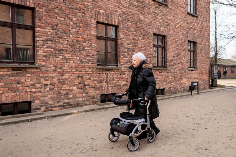 Holocaust survivor and former prisoner of the Nazi death camp Auschwitz-Birkenau, Miriam Ziegler (Friedman), in Oswiecim on January 26, 2020, one day before the 75th anniversary of its liberation. Wojtek Radwanski / AFP