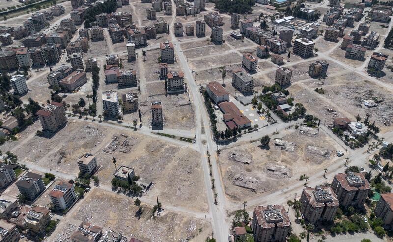 The city centre in Hatay, Turkey, after debris from buildings destroyed by February's earthquake was cleared. EPA