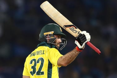 Glenn Maxwell celebrates his fifty on Sunday for Australia against India. AP Photo