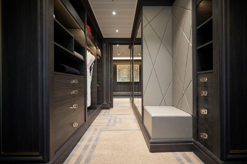One of three walk-in closets in the Regent Suite that has double occupancy 