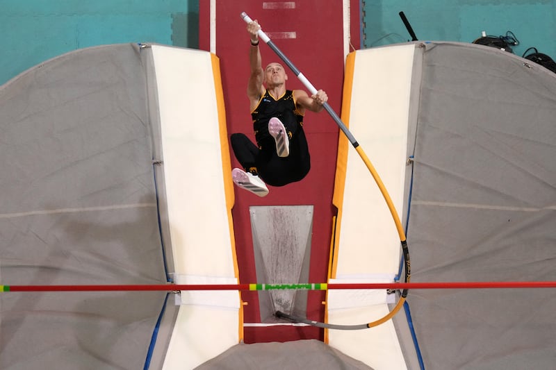Pole vaulter Austin Miller cleared 5.9m to finish third  in the USATF Indoor Championships at Albuquerque Convention Centre in New Mexico. Photo: USA Today Sports