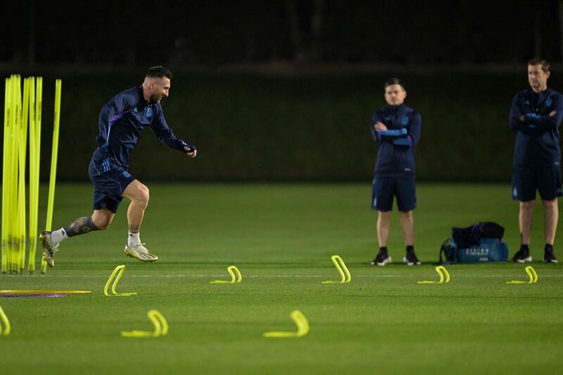 Argentina's Lionel Messi during training. AFP