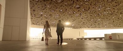 The interior of The Louvre Abu Dhabi features in the film The Misfits. Photo: Highland Film Group