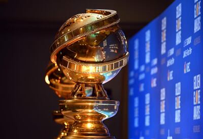(FILES) In this file photo taken on December 9, 2019, Golden Globe statues are set by the stage ahead of the 77th Annual Golden Globe Awards nominations announcement in Beverly Hills. Next year's Golden Globes will take place on February 28,  said the Hollywood Foreign Press Association in a statement on June 22, 2020, an unusually late date for the glitzy film and television award show as Hollywood scrambles to adjust to the coronavirus pandemic.  The Globes, which are typically held in early January, will take the weekend previously reserved for the Oscars, which last week were delayed by eight weeks to April 25.
 / AFP / Robyn BECK / TO GO WITH AFP STORY by Andrew MARSZAL and Javier TOVAR, "Golden Globes rev up award season with Netflix in pole position"
