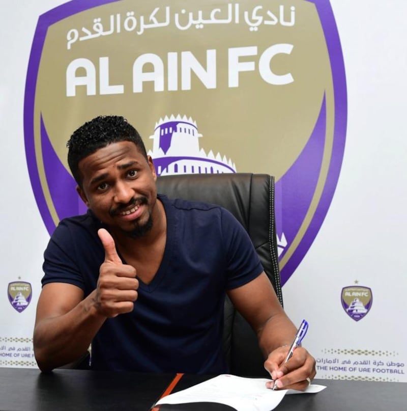 Nasser Al Shamrani signed to play for Al Ain on Wednesday. Courtesy Al Ain FC