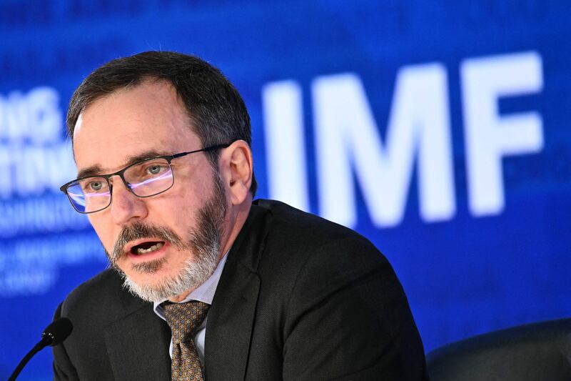 IMF economic counsellor Pierre-Olivier Gourinchas said the global economy is displaying resilience and growth, but stressed that challenges lie ahead. AFP