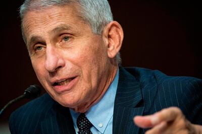 (FILES) In this file photo Anthony Fauci, director of the National Institute of Allergy and Infectious Diseases, speaks during a Senate Health, Education, Labor and Pensions Committee hearing in Washington, DC, on June 30, 2020. Top US government scientist Anthony Fauci was recovering after surgery on August 20, 2020 to remove a growth from his vocal cords that was giving him a gravelly voice. Fauci, who leads the National Institute of Allergy and Infectious Diseases, was home and resting, but expected to "back online tomorrow" and at the office on Monday, the agency said in a statement to AFP.
 / AFP / POOL / Al Drago
