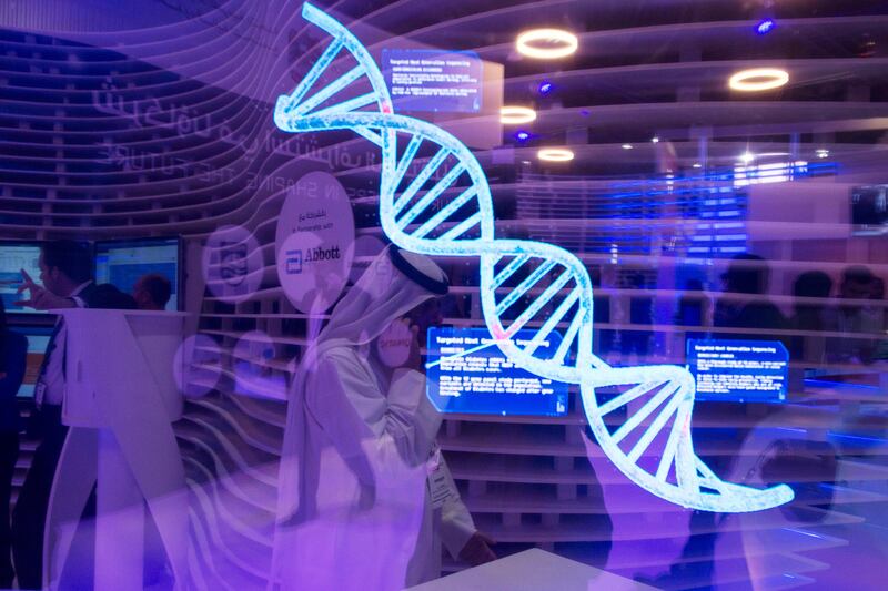 Dubai, United Arab Emirates, January 31, 2017:    Ministry of Health and Prevention Emirati Genome Project on display during Arab Health at the World Trade Center in Dubai on January 31, 2017. Christopher Pike / The National

Job ID: 10148
Reporter: Nicholas Webster
Section: News
Keywords:  *** Local Caption ***  CP0131-na-Arab Health-09.JPG