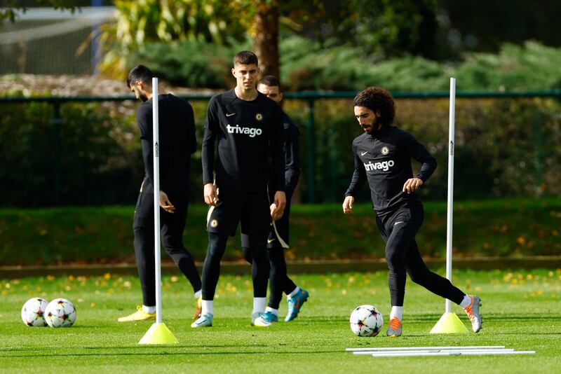  Chelsea defender Marc Cucurella during training. Reuters