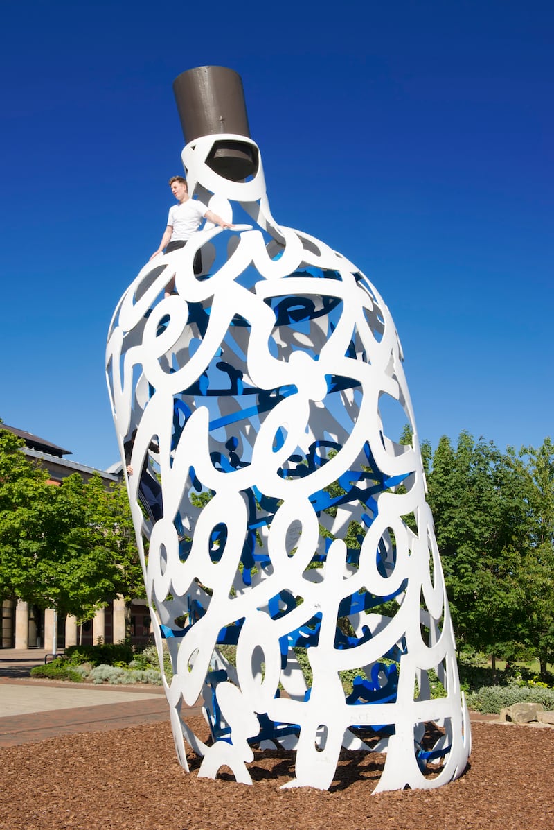'Bottle of Notes' by Oldenburg and his wife in Centre Square, Middlesborough, England, which was created in 1993. Getty Images