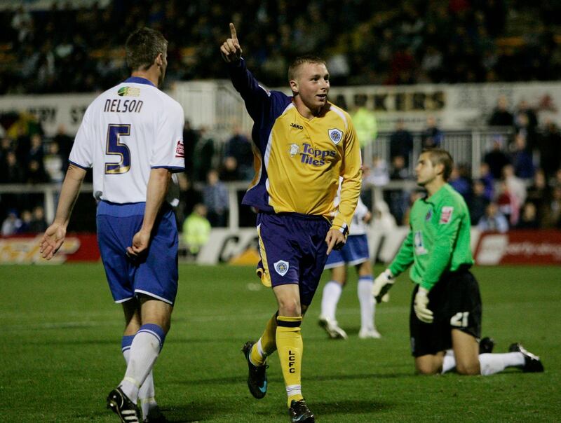 Football - Hartlepool United v Leicester City - Johnstone's Paint Trophy Northern Section First Round - Victoria Park - 08/09 , 2/9/08 
Nicky Adams - Leicester City celebrates his goal 
Mandatory Credit: Action Images / Lee Smith