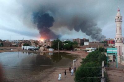 Smoke rises over Sudan's capital Khartoum as the country is gripped by conflict. AP