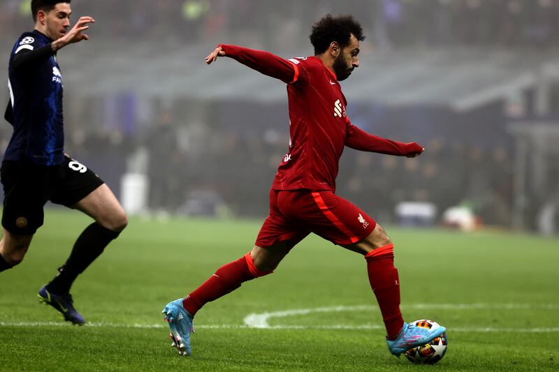 Liverpool's Mohamed Salah on the burst.