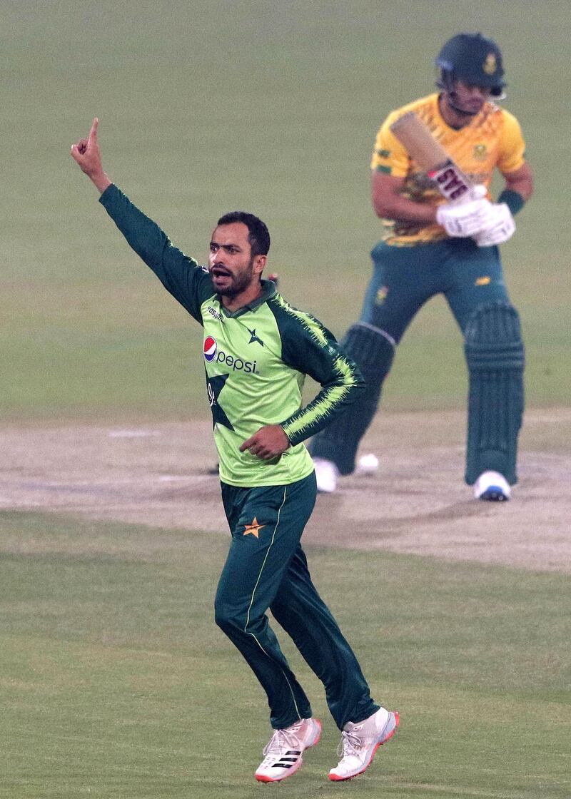 Mohammad Nawaz - 9. A perfect T20 player - accurate left-arm spin, good fielder and handy bat. Bowled 10 overs across three matches, picked up three scalps and gave away just 61 runs. Plus in the decider, smashed 18 from 11 balls in a tense chase. EPA