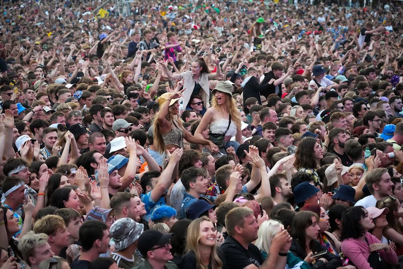 Fans listen to Royal Blood during the 2021 Tramlines Festival  at Hillsborough Park, Sheffield. Getty Images