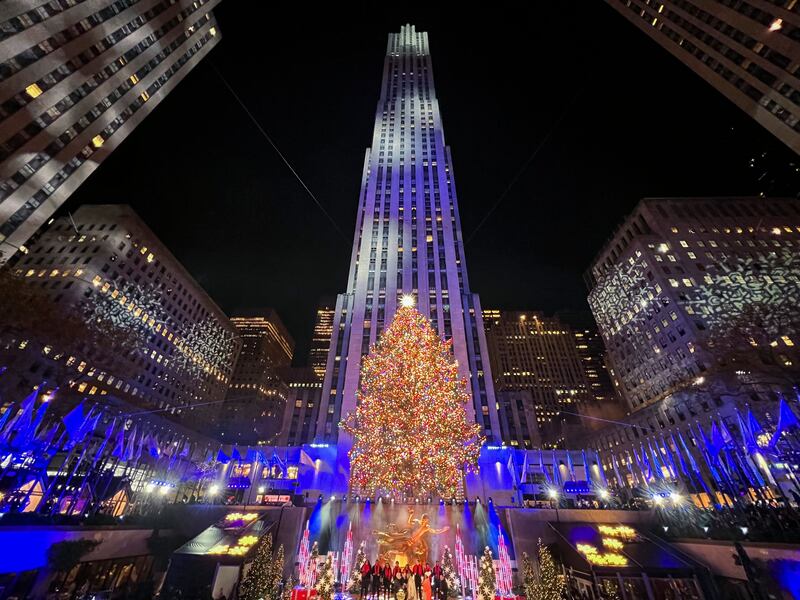 The Christmas tree at Rockefeller Centre in New York City is a photo opportunity for many foreign visitors. AFP