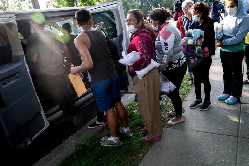 Mr Abbott said Texas sent two buses of migrants to Washington in an effort to call on Mr Biden's administration to 'secure the border. AFP