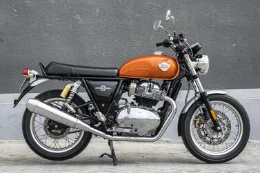 DUBAI, UNITED ARAB EMIRATES. 24 FEBRUARY 2019. The all new Royal Enfield Interceptor 650 Twin. (Photo: Antonie Robertson/The National) Journalist: Antonie Robertson. Section: Motoring.