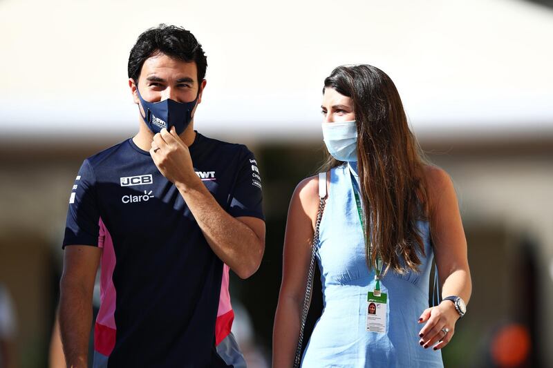 Racing Point's Sergio Perez and his wife, Carola Martinez Salido. Getty