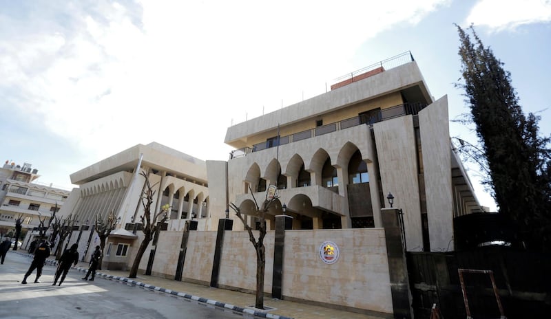 The UAE embassy building during the inauguration ceremony of the reopening of the embassy in Damascus, Syria, on December 27, 2018. EPA