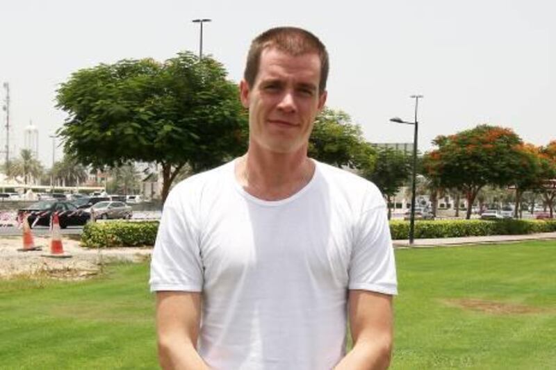 
DUBAI, UNITED ARAB EMIRATES Ð June 8, 2011: Adam Foster outside the Public Prosecution office in Dubai. He was arrested for stealing Dubai Police handcuffs. (Pawan Singh / The National) For News. Story by Salam
