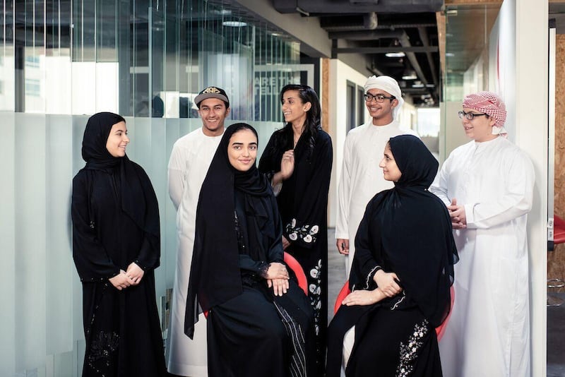 Students in the Young Film Maker's programme. Courtesy NYUAD