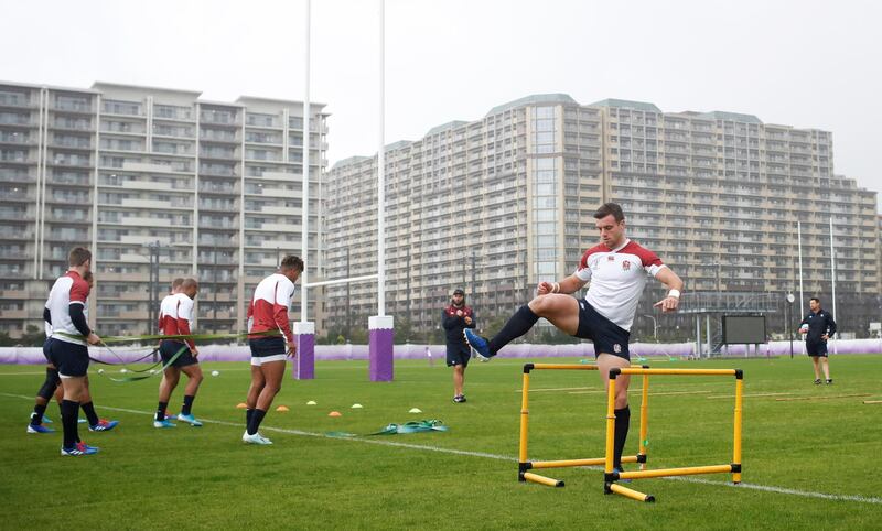 England's George Ford during training at Arcs Urayasu Park. Reuters