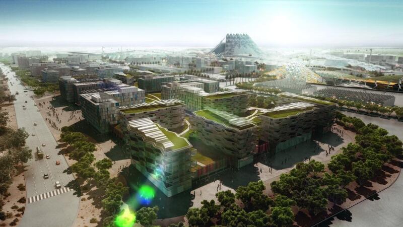 Artistic impression looking across the site towards Al Wasl Plaza. Courtesy Dubai Expo 2020