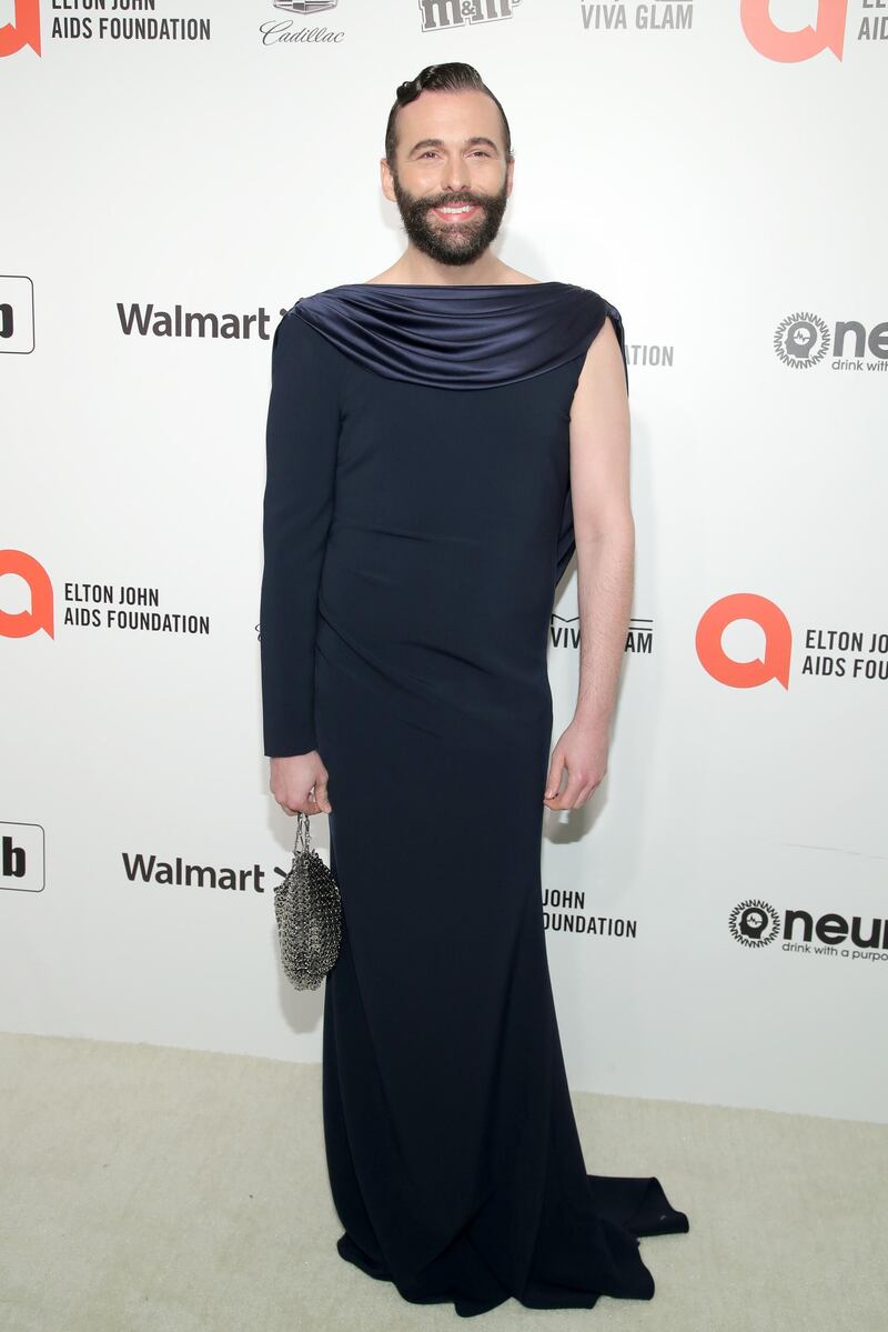 Jonathan Van Ness arrives at the 2020 Elton John Aids Foundation Oscar Viewing Party on Sunday, February 9, 2020, in California. AFP