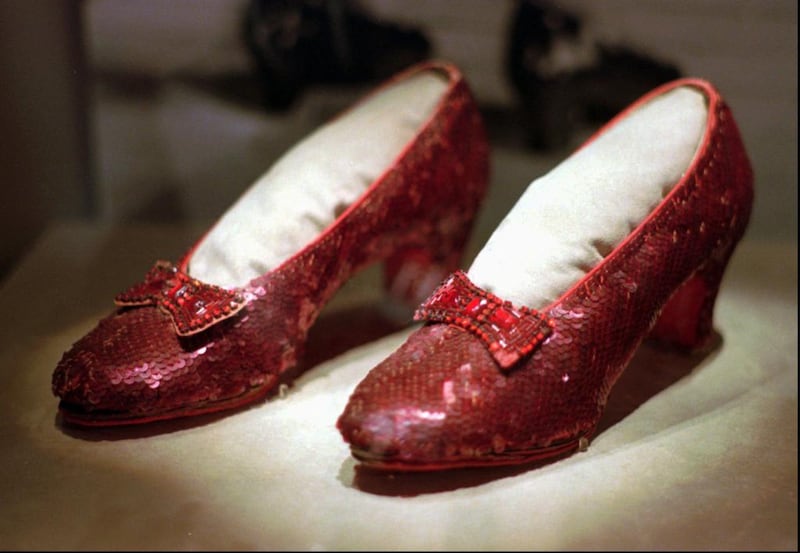 One of four pairs of slippers worn by Judy Garland in the 1939 film The Wizard of Oz. Ed Zurga / AP Photo 