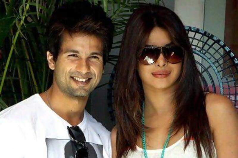 Shahid Kapoor, left, and Priyanka Chopra reunite for the second time since their 2009 thriller Kaminey. AFP