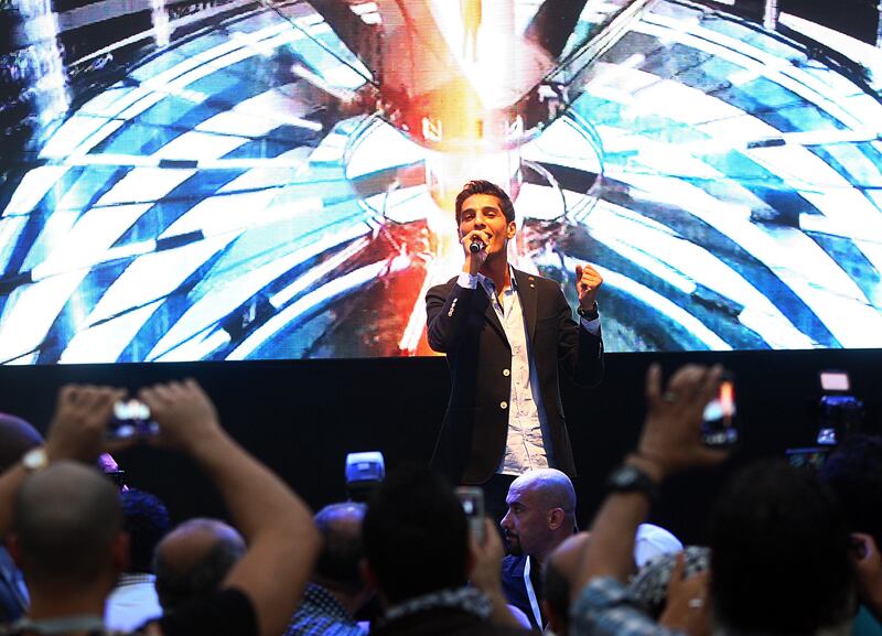 Dubai, United Arab Emirates- June, 29, 2013: Arab Idol winner Mohammed Assaf performs to his fans in Dubai .(  Satish Kumar / The National ) For News