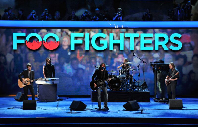 Foo Fighters perform at the Time Warner Cable Arena in Charlotte, North Carolina, in September 2012, on the final day of the Democratic National Convention. AFP