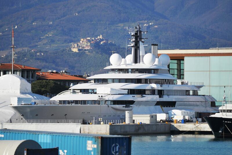 Ukrainian President Volodymyr Zelensky requested the seizure of the superyacht Scheherazade in a speech to the Italian Parliament. Getty Images