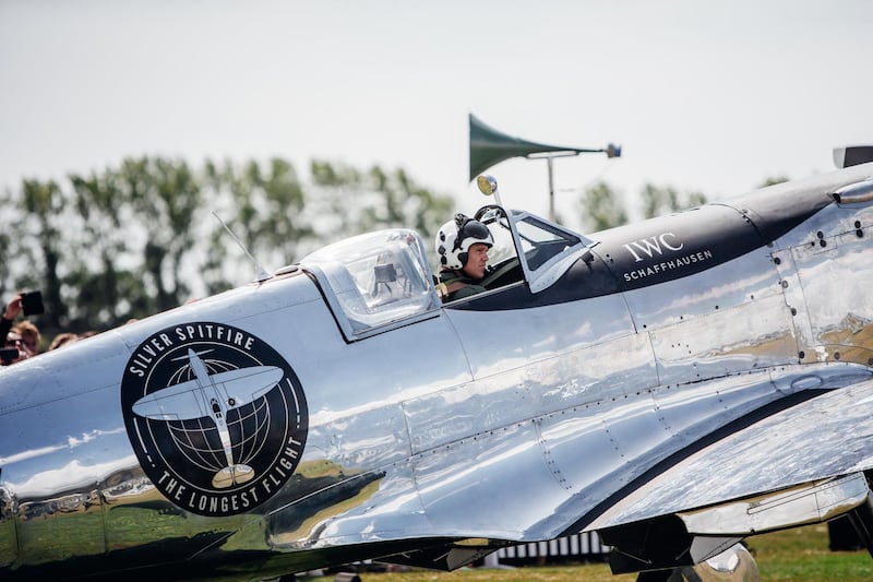 IWC Schaffhausen and the Boultbee Flight Academy, in collaboration with Aviation Adventures Ltd, celebrates the start of the Silver Spitfire - The Longest Flight expedition at Goodwood. Remy Steiner / Getty Images for IWC